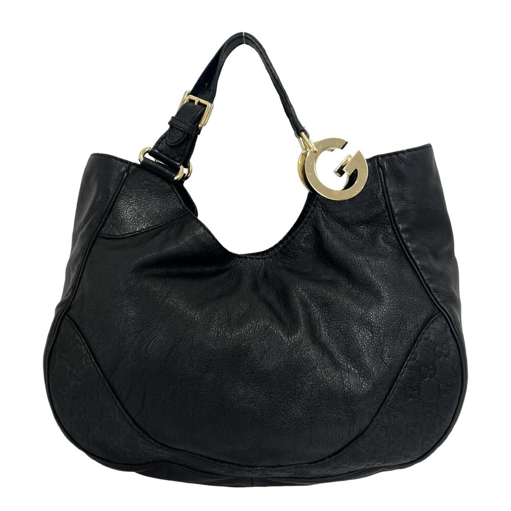 GUCCI Black Leather Tote Bag